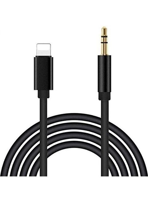 Lightning to 3.5 mm Jack Aux Audio Cord Adapter Black