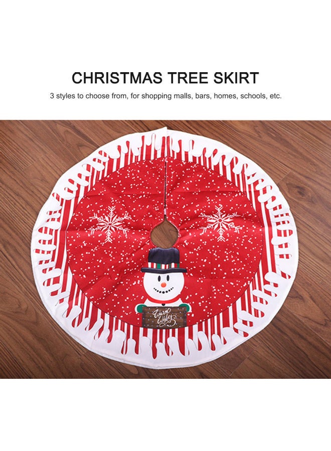 Generic - Christmas Tree Skirt  In Diameter Double-Layer Design Santa Snowman Deer Pattern Multicolour 30.00*5.00*25.00cm - Image 1