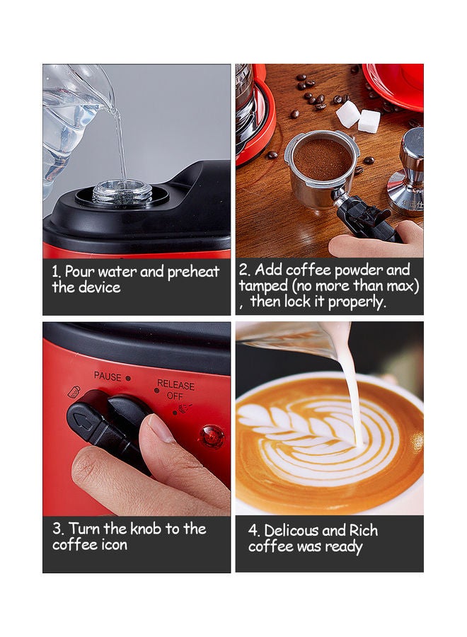 edoolffe - Espresso Coffee Maker With Built-In Milk Frother 240.0 ml 800.0 W SHW48620766 Gules - Image 1