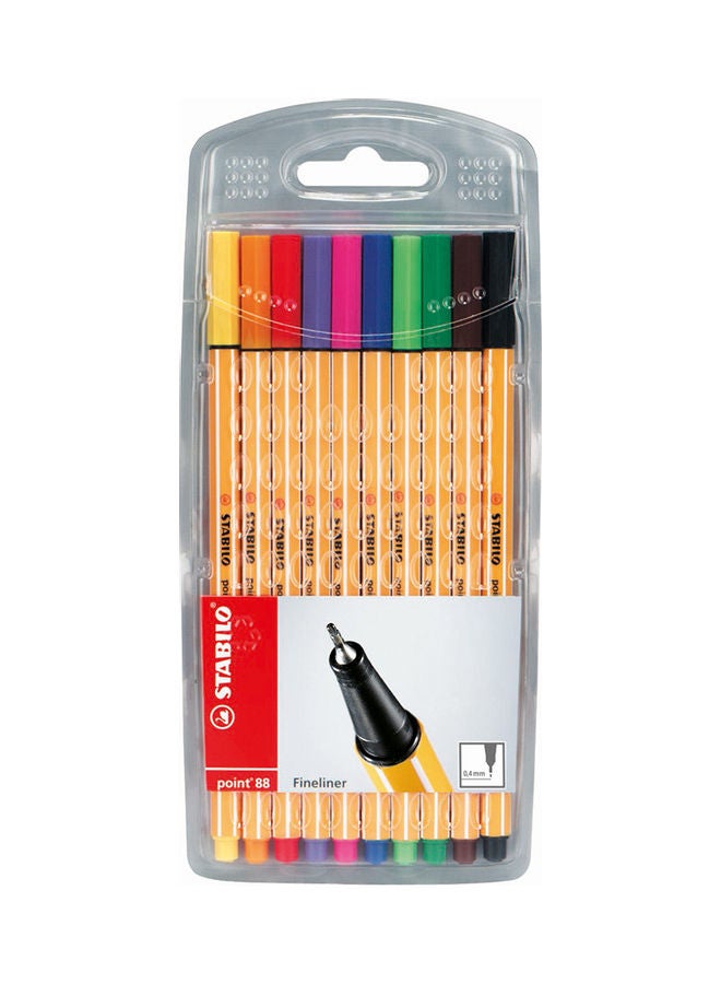 STABILO Pens Wallet Point88 – 10 Colourful 