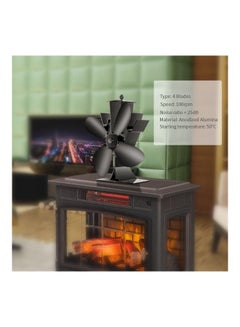 Generic 4-Blade Heat Power Fireplace Fan 0.0 W H34870-KM Black  - Image 5