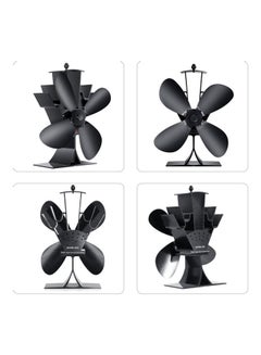 Generic 4-Blade Heat Power Fireplace Fan 0.0 W H34870-KM Black  - Image 3