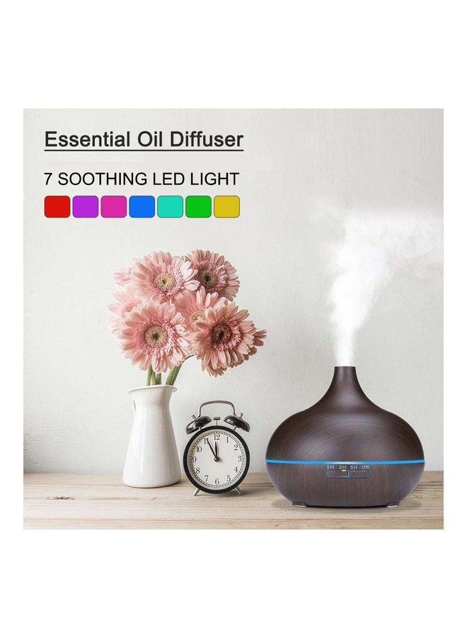Household Wood Grain Aroma Diffuser Humidifier Black - Image 2