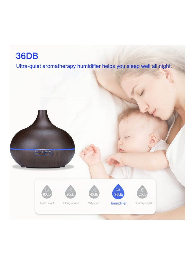 Household Wood Grain Aroma Diffuser Humidifier Black - Image 3