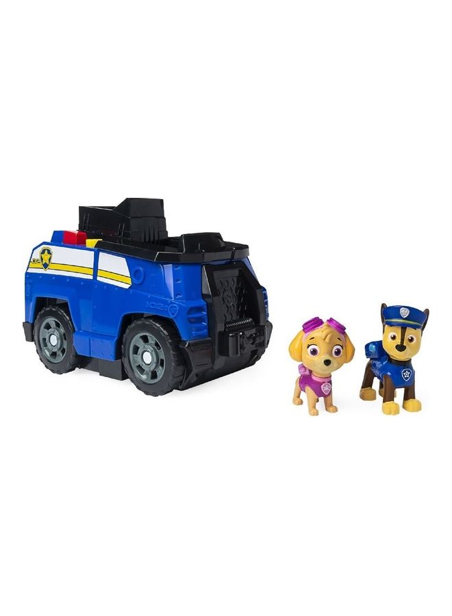 PAW PATROL - Chase Split-Second 2-in-1 Transforming Police Cruiser Vehicle with 2 Collectible Figures 4.5 x 14 x 7inch - Image 1