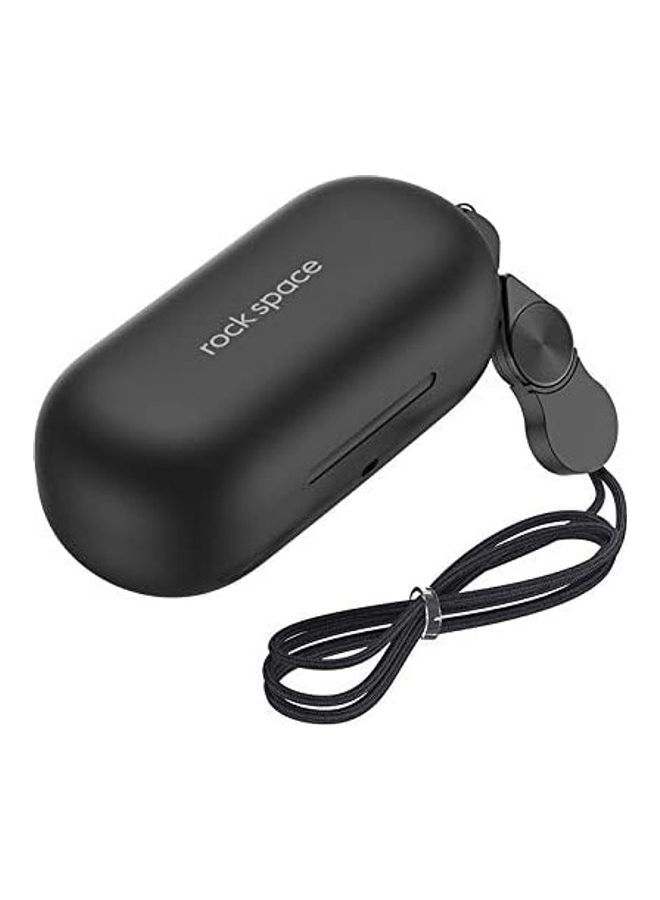 rock space - Protective Case Cover For Huawei FreeBuds 3i With Nylon Long Lanyard Black - Image 1