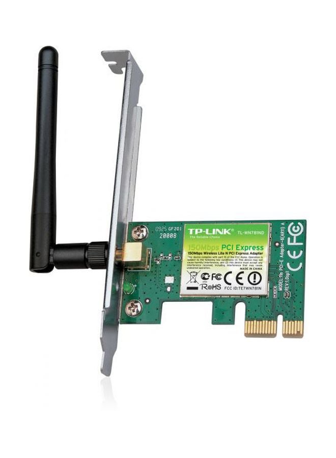 TP-LINK Wireless N Pci Express Adapter Black/Silver/Green  - Image 2