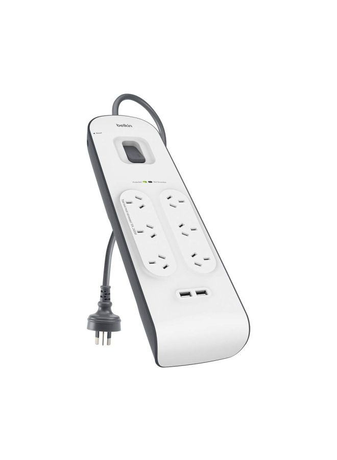 بيلكين شاحن مزود بعدد 6 مخارج مع منفذين USB أبيض - Image 1