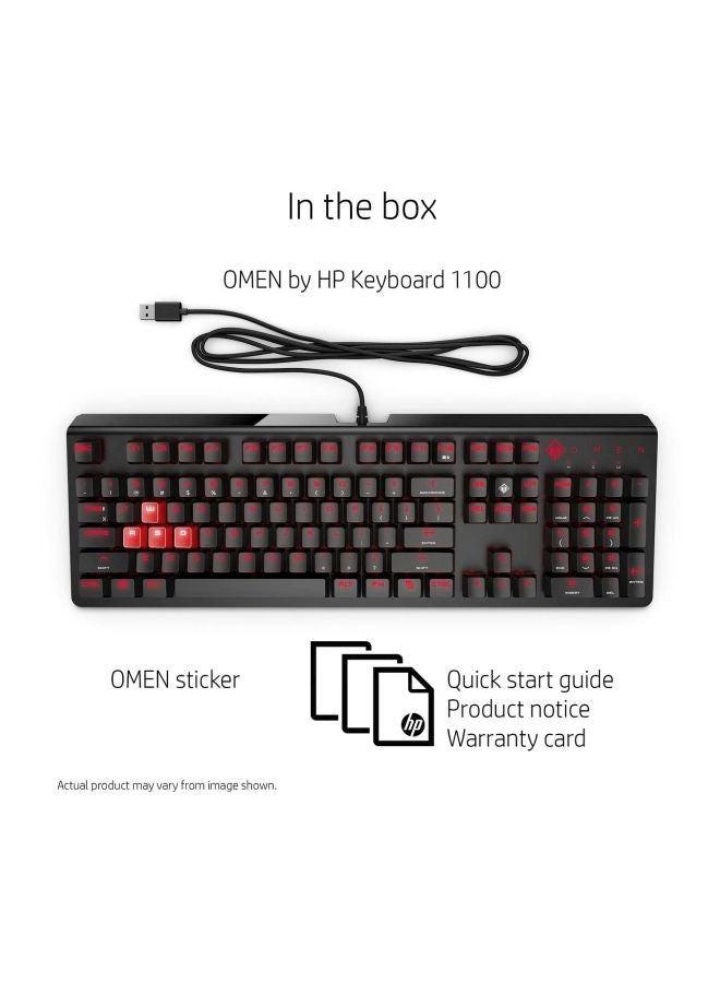 HP - Omen USB Wired Keyboard 1100 - Image 1