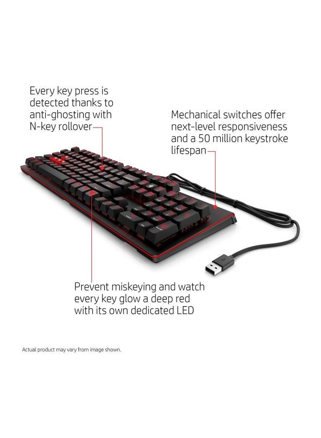 HP - Omen USB Wired Keyboard 1100 - Image 1