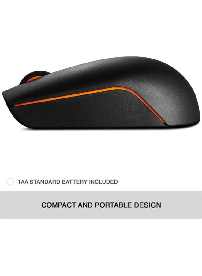 Lenovo 300 Wireless Compact Mice Black/White/Orange - Image 3