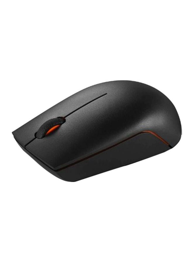 Lenovo 300 Wireless Compact Mice Black/White/Orange - Image 1