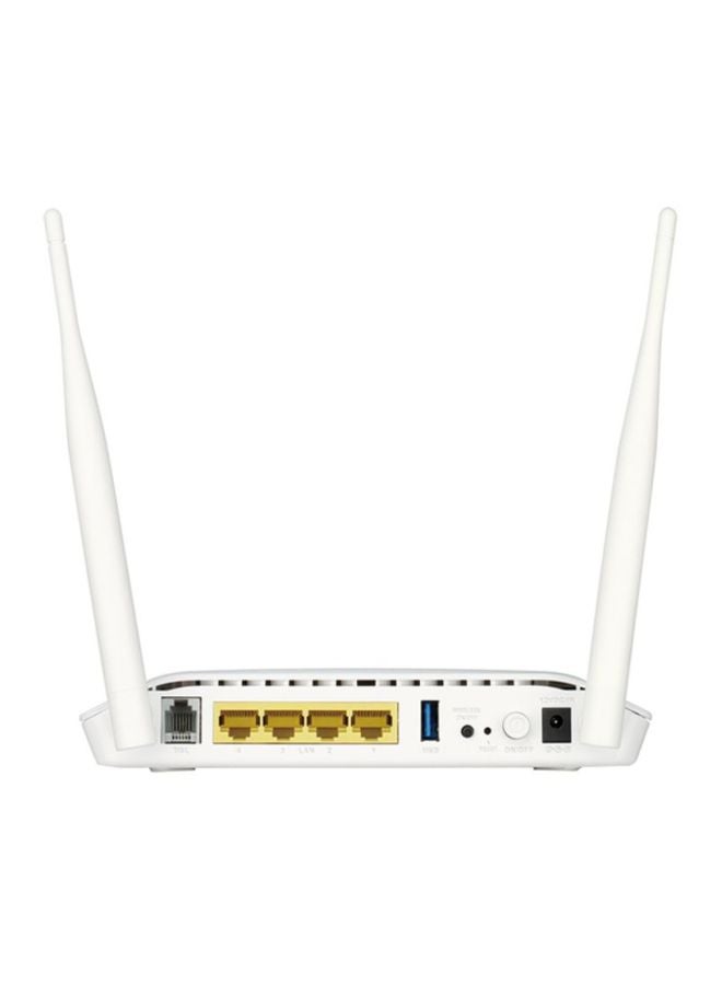 D-Link - Wireless N ADSL2+ 4-Port Wi-Fi Router 24 Mbps White - Image 1