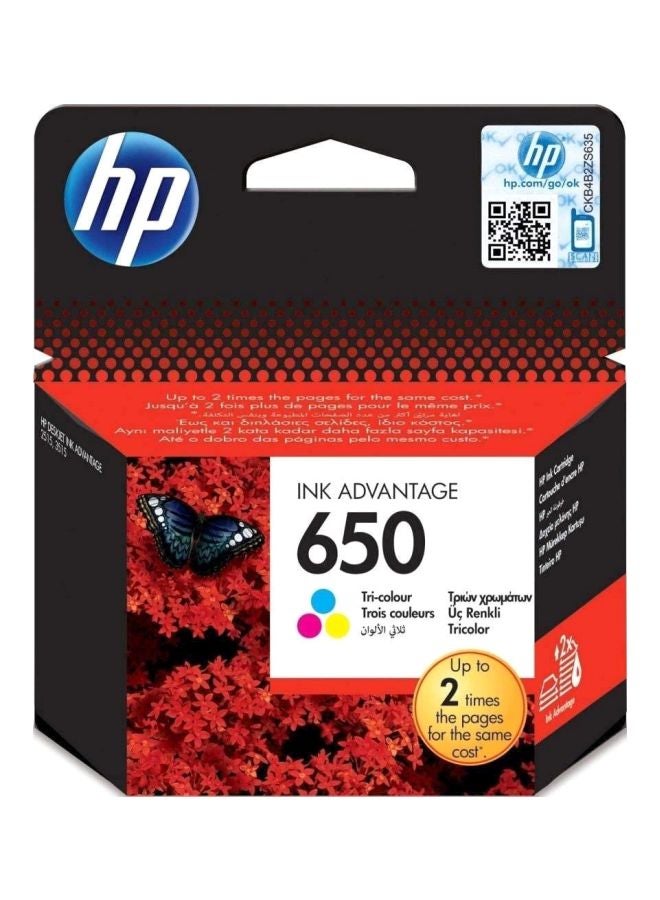 HP - Advantage Ink Cartridge 650 Cyan/Magenta/Yellow - Image 1