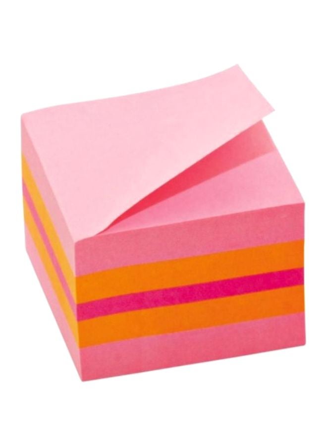 ثري ام أوراق ملاحظات لاصقة صغيرة بوست إت على شكل مكعب من 400 ورقة الوردي/البرتقالي