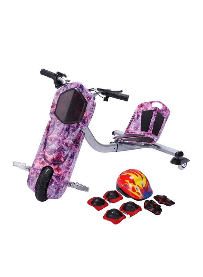 Rockbaby Electric Drifting Scooter With Helmet Knee And Elbow Pads Set For Kids Purple 94x60x64cm - Image 1