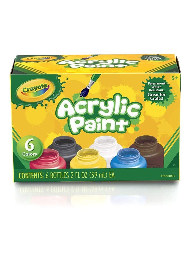 Crayola Pack Of 6  Acrylic Paints Multicolour - Image 3