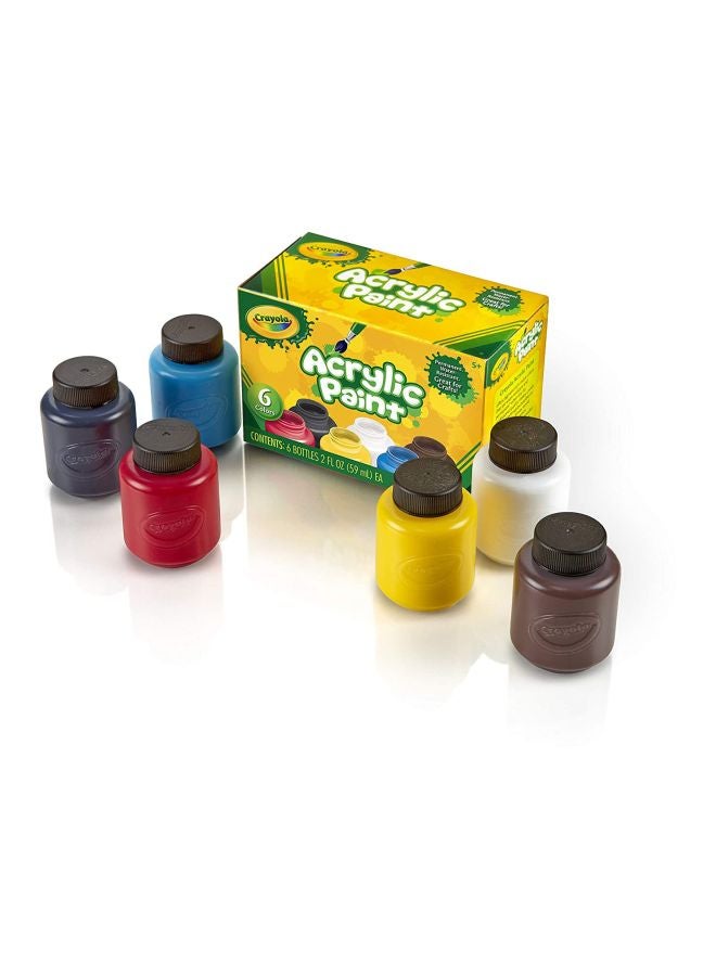Crayola Pack Of 6  Acrylic Paints Multicolour - Image 2