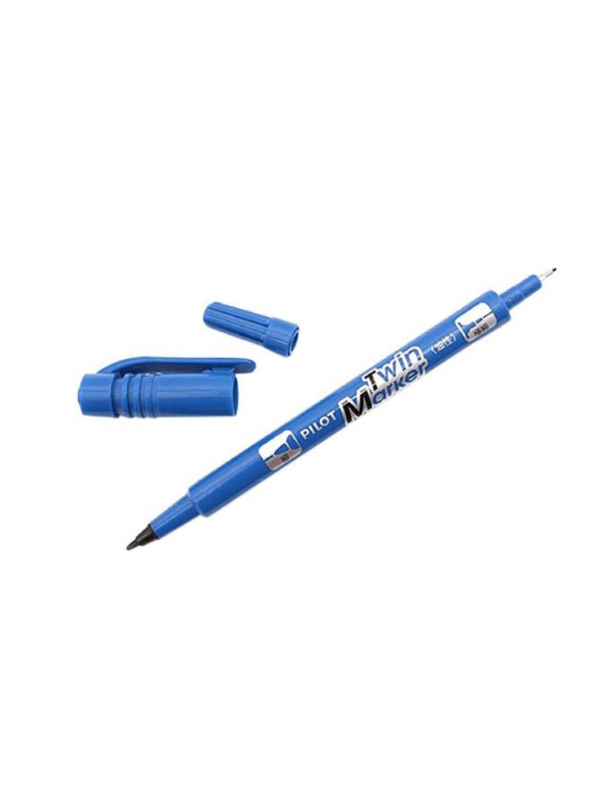 بايلوت مجموعة أقلام تحديد ماركر مزدوجة من 12 قطعة أزرق - Image 2