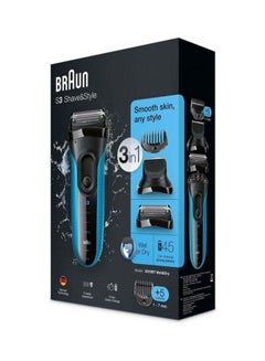 BRAUN 3010Bt 3-In-1 Electric Shaver Black/Blue  - Image 3