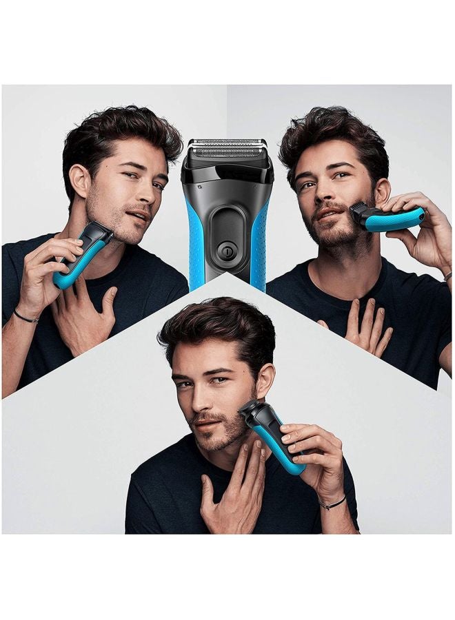BRAUN - 3010Bt 3-In-1 Electric Shaver Black/Blue - Image 1