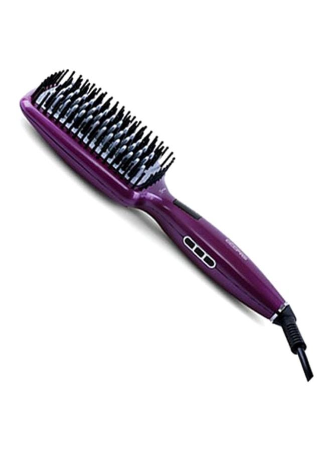 GEEPAS Ceramic Hair Brush 50W - Digital Temperature Control With Instant Heat Up To 230C, Fine Bristle For Hair Care, Easy To Clean, Ideal For Short And Long Hairs Purple/Silver - Image 4
