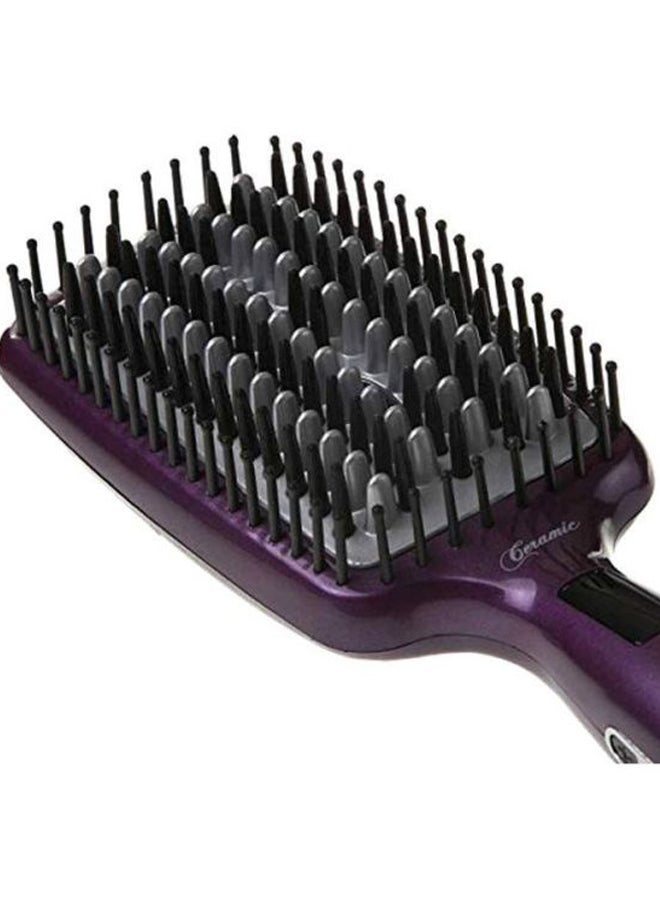 GEEPAS Ceramic Hair Brush 50W - Digital Temperature Control With Instant Heat Up To 230C, Fine Bristle For Hair Care, Easy To Clean, Ideal For Short And Long Hairs Purple/Silver - Image 5