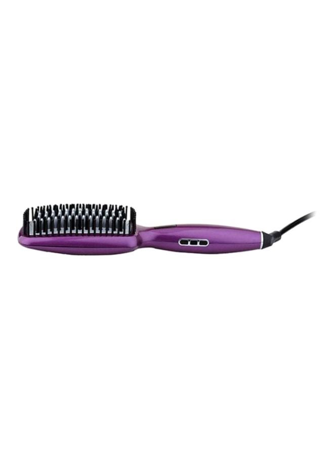 GEEPAS Ceramic Hair Brush 50W - Digital Temperature Control With Instant Heat Up To 230C, Fine Bristle For Hair Care, Easy To Clean, Ideal For Short And Long Hairs Purple/Silver - Image 3