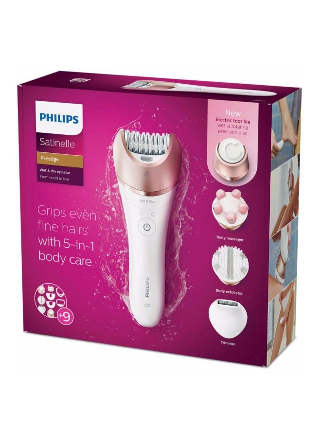 Philips Satinelle Prestige Wet And Dry Epilator Peach/White/Clear - Image 5