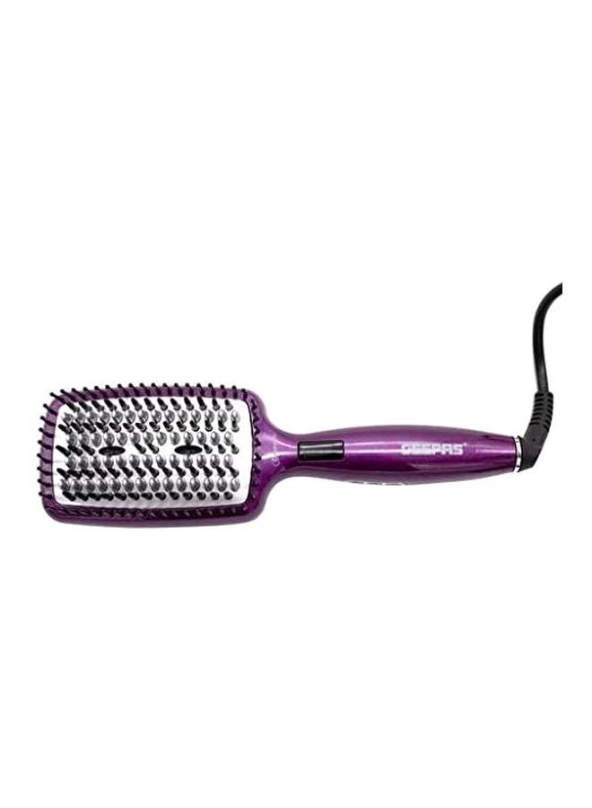 GEEPAS Ceramic Hair Brush 50W - Digital Temperature Control With Instant Heat Up To 230C, Fine Bristle For Hair Care, Easy To Clean, Ideal For Short And Long Hairs Purple/Silver - Image 2