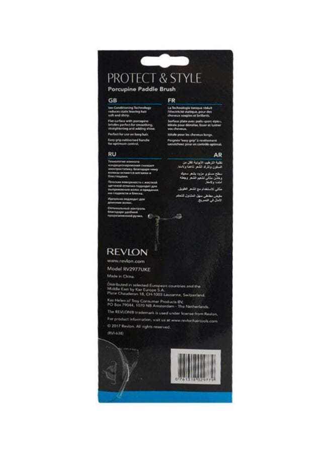 Revlon Protect And Style Porcupine Paddle Hair Brush Black  - Image 3