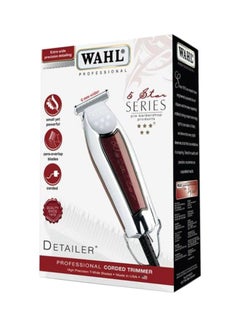 WAHL Detailer Professional Corded Trimmer Silver/Maroon  - Image 2