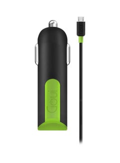 جوي شاحن السيارة فايبر المزود بكابل مايكرو USB أسود/أخضر  - Image 1