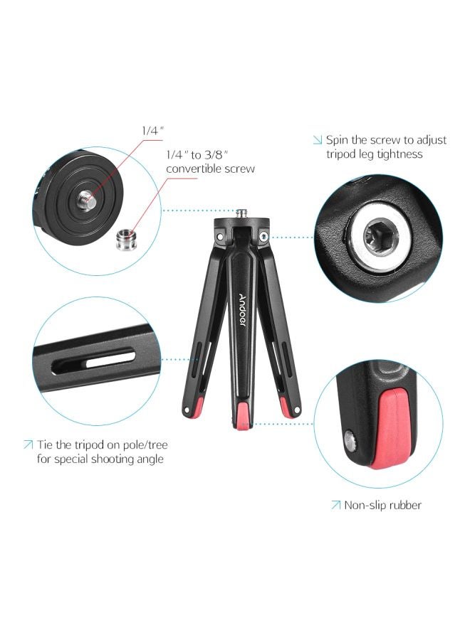 ANDOER Mini Handheld Travel Tripod Stand Holder Black/Pink - Image 4
