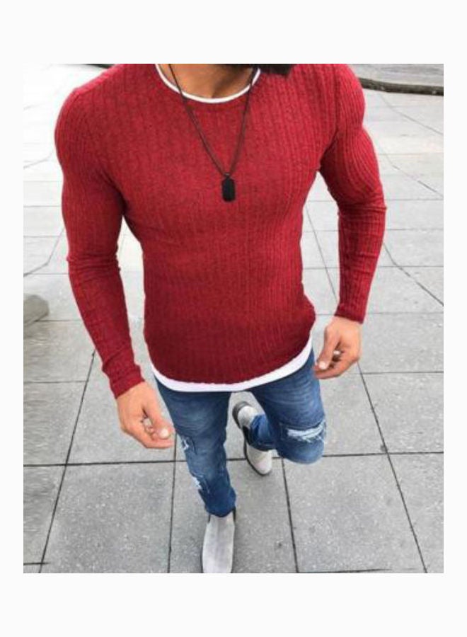 Patchwork Slim Knitted Sweater Black - Image 5