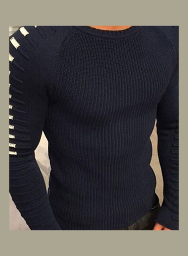 Solid Knitted Pullover Sweater Black - Image 5