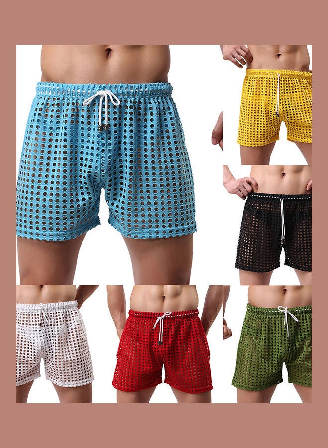 Generic - Solid Color Mesh Drawstring Shorts Green - Image 1