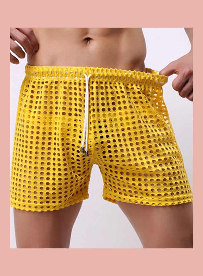 Generic - Solid Color Mesh Drawstring Shorts Green - Image 1