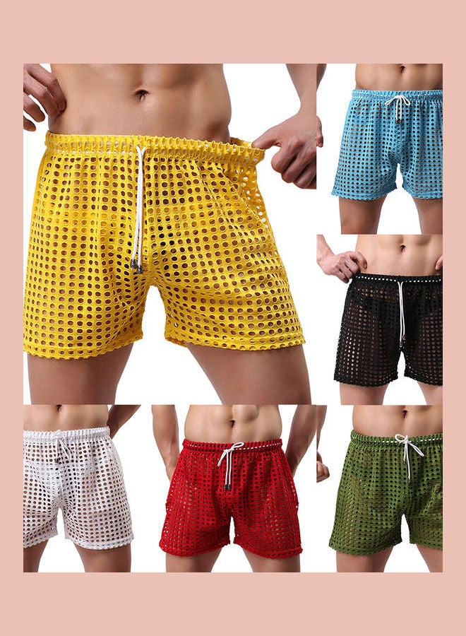 Generic - Solid Color Mesh Drawstring Shorts Green - Image 1