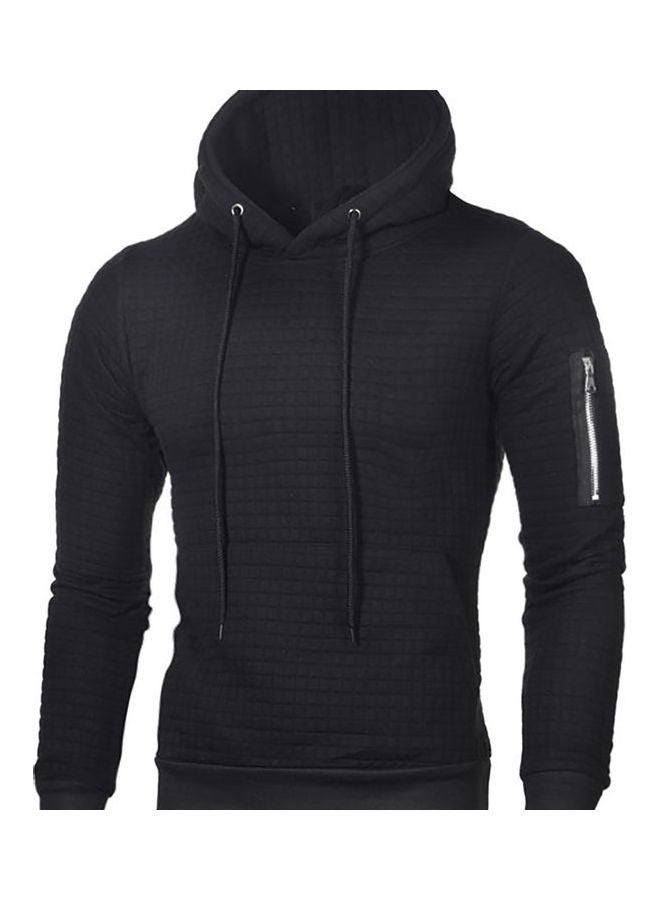 Generic - Solid Jacquard Warm Hooded Pullover Light Gray - Image 1