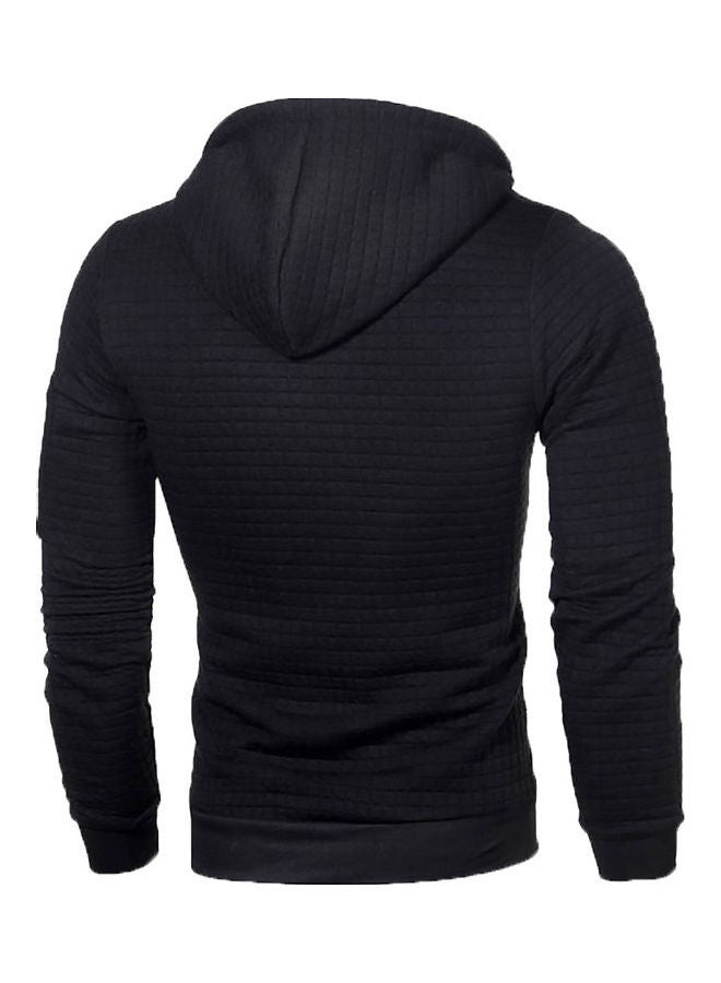Generic - Solid Jacquard Warm Hooded Pullover Light Gray - Image 1