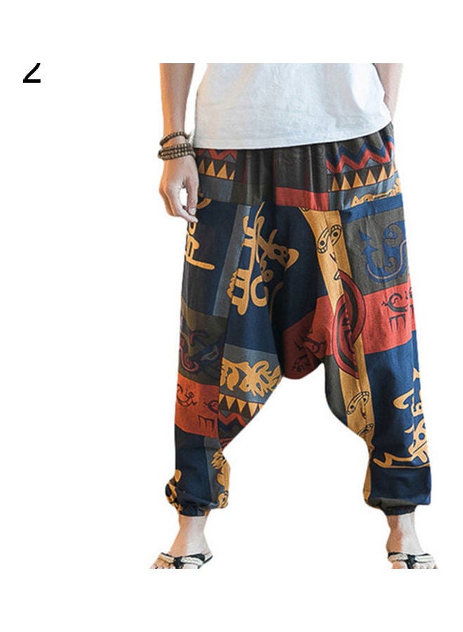Generic - Fashion Men Hip Hop Baggy Floral Print Harem Pants Wide Leg Casual Long Trousers Multicolour - Image 1