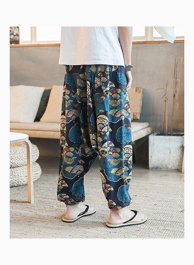 Generic - Fashion Men Hip Hop Baggy Floral Print Harem Pants Wide Leg Casual Long Trousers Multicolour - Image 1