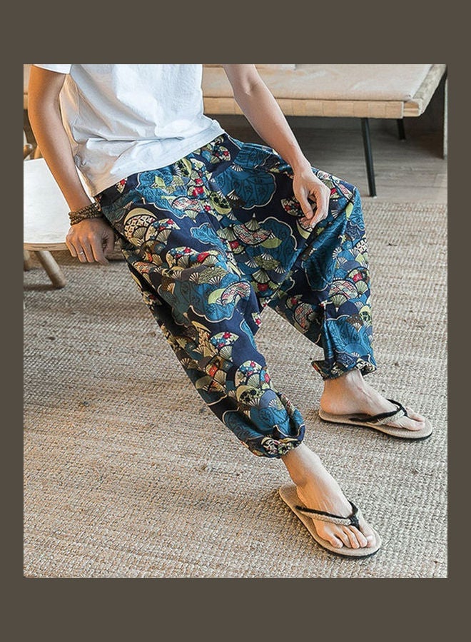 Generic - Fashion Men Hip Hop Baggy Floral Print Harem Pants Wide Leg Casual Long Trousers Multicolour - Image 1