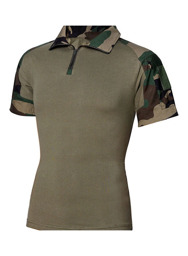 Men Summer Army Tactical T-Shirt Military Camouflage Snakeskin Short Sleeve Top Jungle Camo 