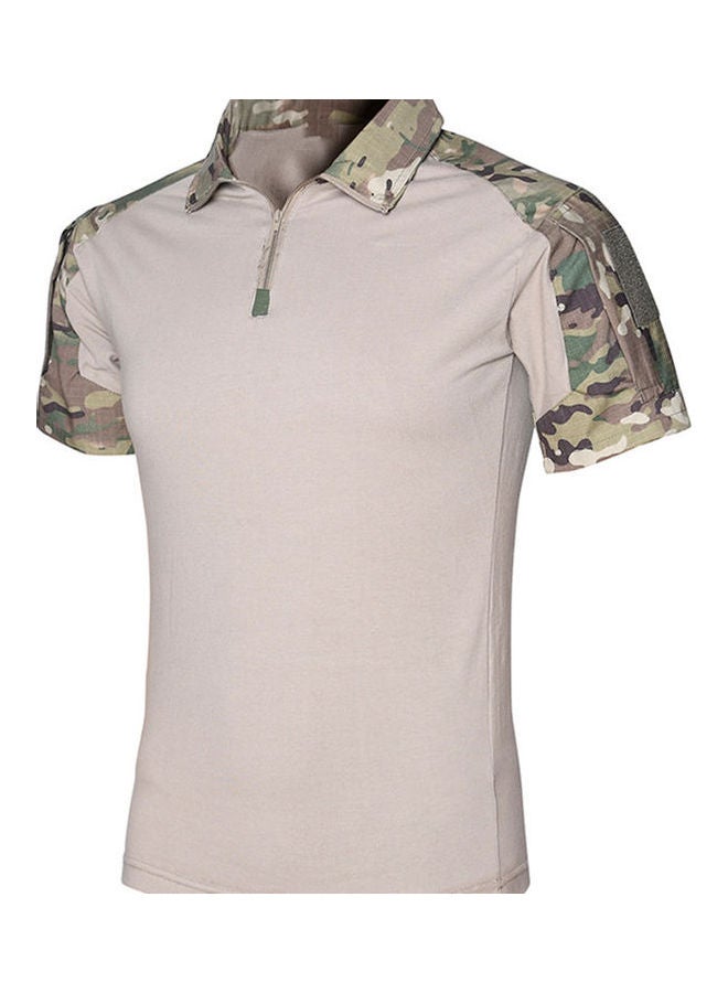 Men Summer Army Tactical T-Shirt Military Camouflage Snakeskin Short Sleeve Top Cp Camo  - Image 1