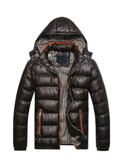 Stand Collar Hooded Down Jacket Black
