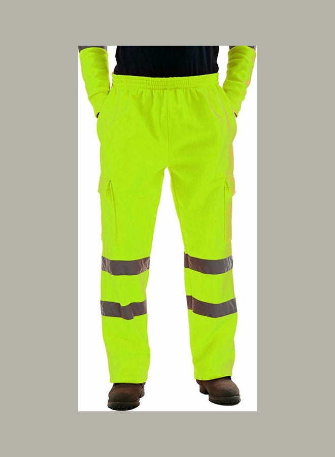 Casual Sanitation Worker Reflective Stripe Trousers Green