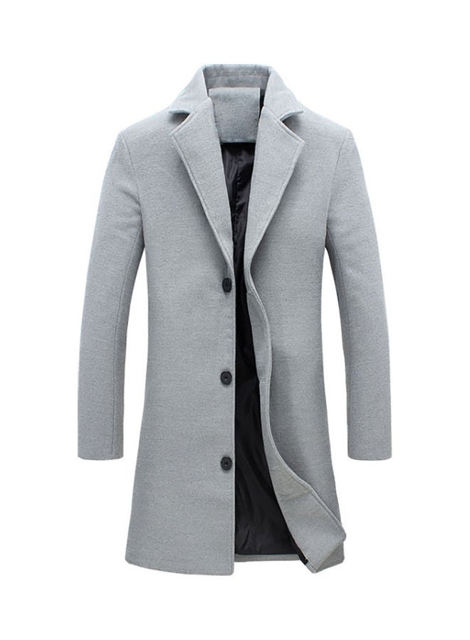 Winter Long Woolen Coat Grey 
