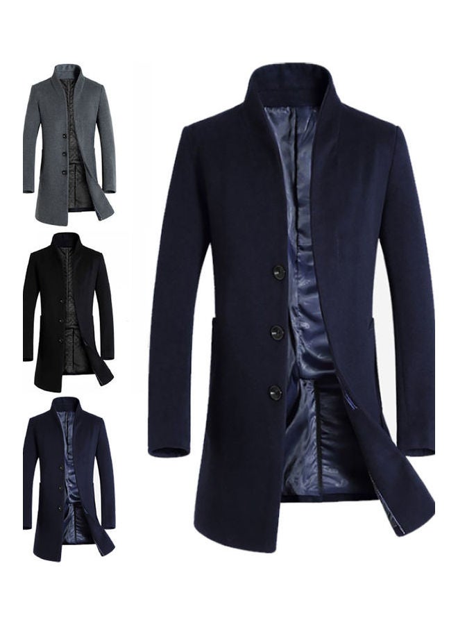 Woolen Trench Coat Black  - Image 3